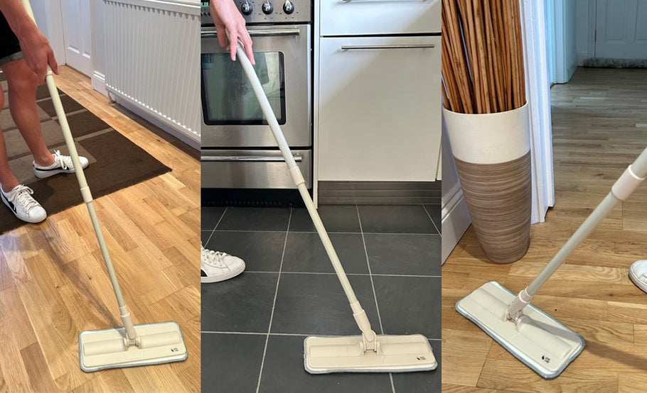 Our New Telescopic Microfibre Flat Mop - JUST USE WATER!