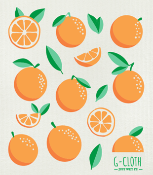 2 Wash & Wipe G-Cloth (Lemon & Orange) - Swedish Style Dish Cloth 2 Pack