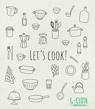 Wash & Wipe G-Cloth (Let's Cook) - Swedish Style Dish Cloth