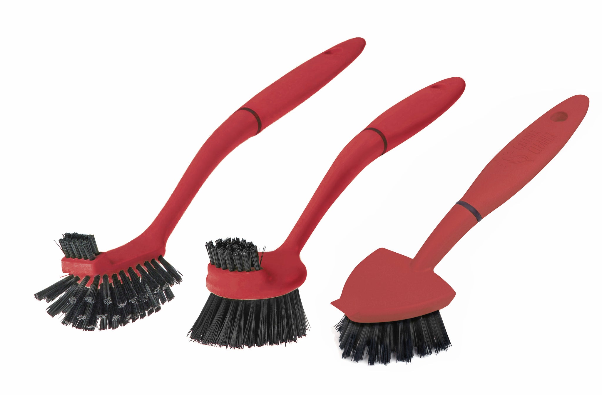 Mainstays 2-Piece Assorted Kitchen Sink Brush Set with Scrapers, Red/Teal